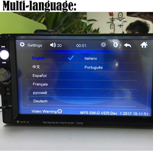 Podofo Double Din Car Stereo Radio 7 Inch Touch Screen Bluetooth Audio Receiver with Backup Camera