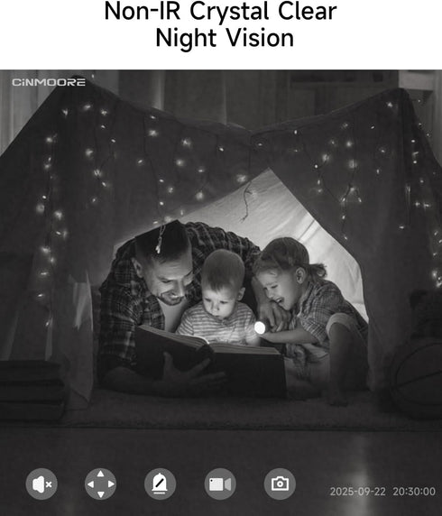 CINMOORE 5G 3K 2-Way 2.4G/5G Pet Camera Indoor with Phone App, Cat Dog Cameras with Speaker, Pan-Tilt WiFi Baby Monitor