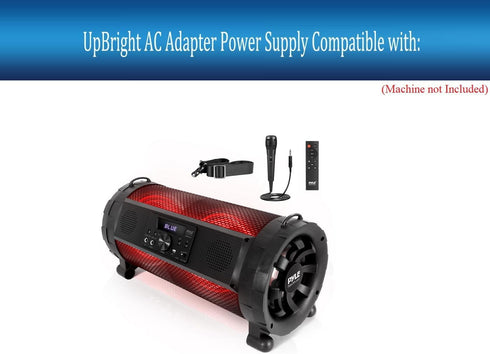 UpBright 13.5V AC/DC Adapter for Pyle PBMSPG190 Bluetooth Boom Box, 2A Power Supply Cord Charger