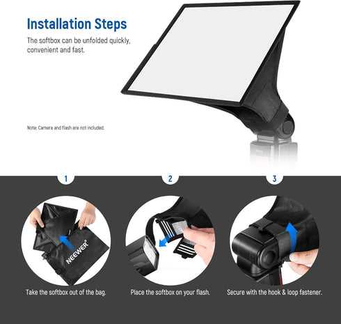 NEEWER 11" x 8" Flash Diffuser Light Softbox, Universal and Collapsible with Storage Pouch