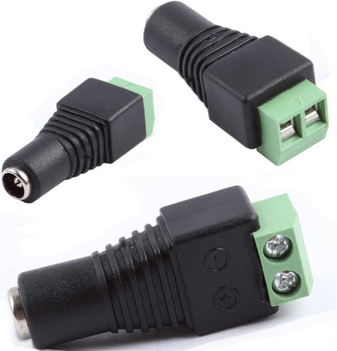 DC Power Jack Plug Adapter, 20 Pairs 12V Male and Female Barrel Connector for CCTV Security Camera System and LED Strip