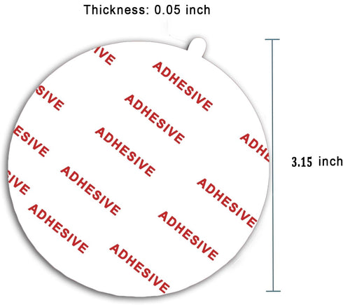 4 Pack 2.76"(70mm) Very High Bond Sticky Adhesive Replacement, Circle Double Sided Pads for Dashboard