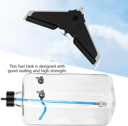 1500ml 150-200cc RC Airplane Fuel Tank,Transparent High Strength Sealed Capacity CNC Machined Metal Fuel Container