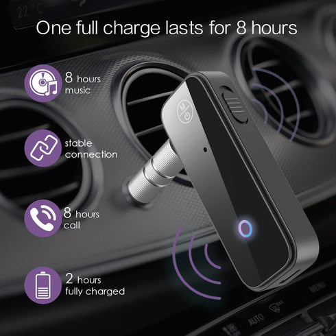 ORIA Bluetooth 5.0 Receiver for Car, Upgraded Aux Bluetooth Adapter, 2 in 1 Transmitter Receiver with Noise Cancelling