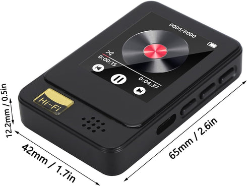 MP3 Player with Bluetooth 5.0, HiFi Lossless Sound MP3 Spotify Player, 1.77 Inch Streaming MP3 MP4 Player with FM,