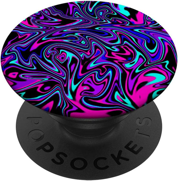 PopSockets Standard PopGrip - Abstract Swirl Galaxy Design Pattern Blue Pink Purple Black
