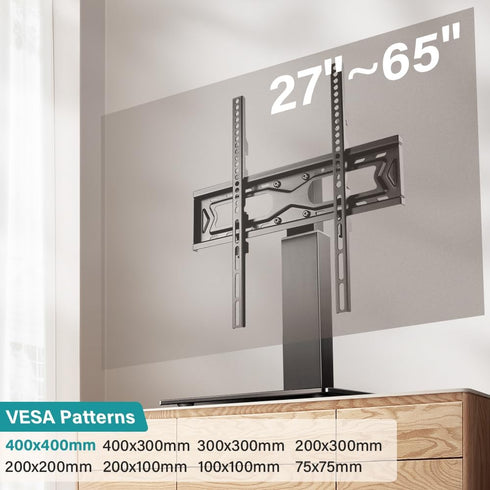 BFTOU 27-65 inch 400x400mm,Holds 88 lbs Black Universal TV Stand for TVs Height Adjustable Table Top TV Base Max VESA