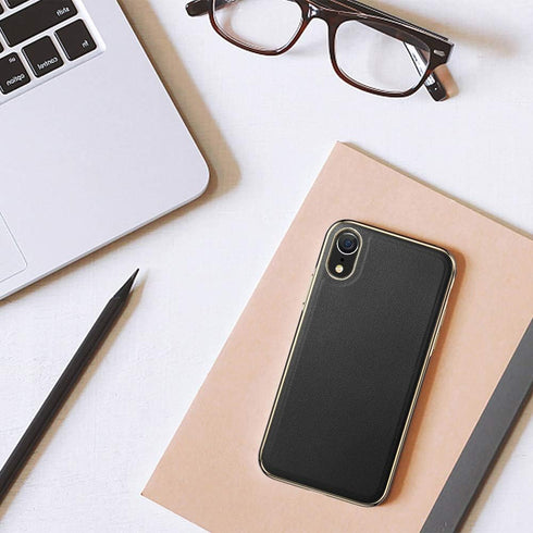 LOHASIC Leather Case for iPhone XR - Luxury Slim Flexible Soft Full Body Grip Bumper Shockproof Protective Cover