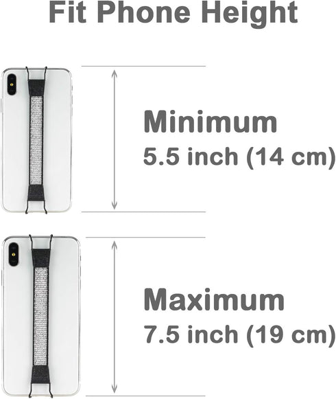 TFY Hand-Strap Holder for iPhone, Samsung & Huawei, Compatible with 16 Pro Max, 15 Pro, 14 Plus, 13 Pro, 12, and Other