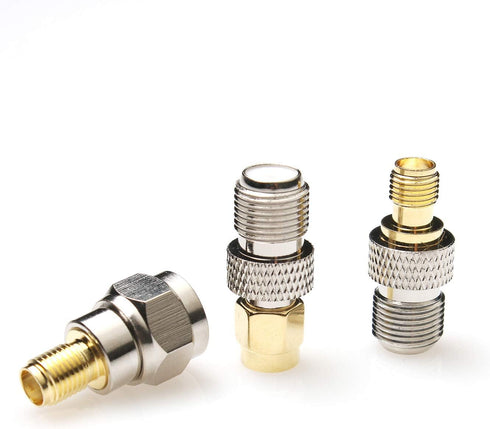 F-Type to SMA Male Female 3 Sets 9 Pcs RF Coaxial Coax Adapter Connector SMA to F-Type SMA Male to F Female F Female to SMA Female