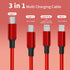 USB C Multi Charging Cable, 2 Pack 4FT, 3 in 1 Nylon Braided Universal Charging Cable for iPhone 16/15 Series & Other