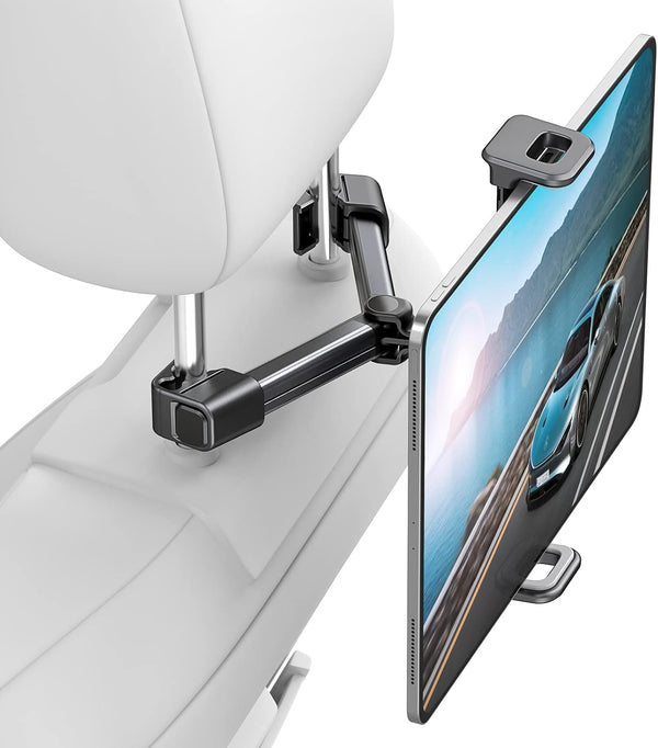 Car Headrest Backseat Mount, Phone/Tablet Holder, 360 Rotation, Adjustable Back Seat Tablet Holder for All 4"-14"