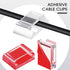 Hicarer 100 Pcs Adhesive Cable Clips Hooks - Large Red Wire Clips for Outdoor String Lights, Cable Management