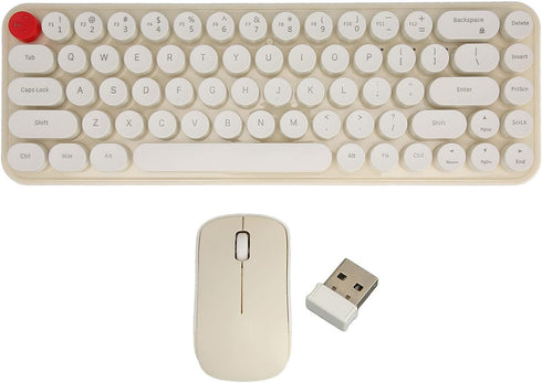 Keyboard Mouse Combo, 2.4G 68 Retro Silent Keys Set, Energy Saving Low Consumption Mini Portable Office Keyboard Mouse