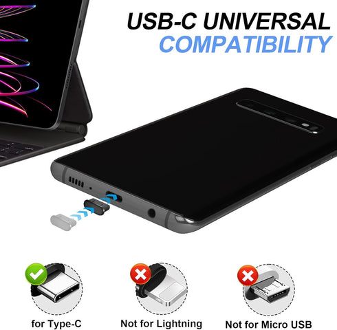 Silicone USB C Dust Plug Cover with Cleaning Kit for iPhone 15 Series, Samsung Galaxy S23/S22/S21/S20, Note 20/10 and