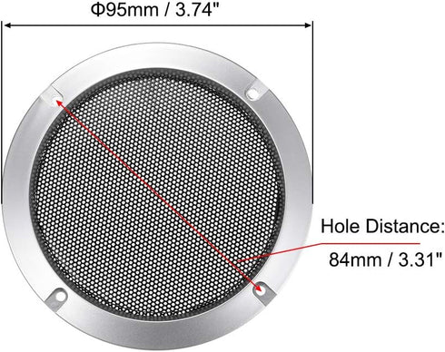 uxcell 2pcs 3" Speaker Grill Mesh Decorative Circle Woofer Guard Protector Cover in Silver