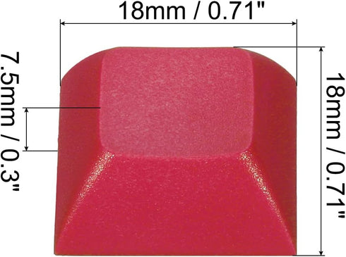 PATIKIL 1U Blank Keycaps, 5 Pack Universal PBT Keyboard Replacement Accessories for MX Mechanical Keyboard, Red by PATIKIL