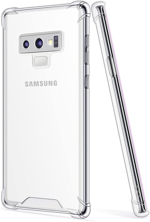SALAWAT Clear Cute Gradient Slim Phone Case for Samsung Galaxy Note 9, Reinforced TPU Bumper, Shockproof (Crystal Clear)