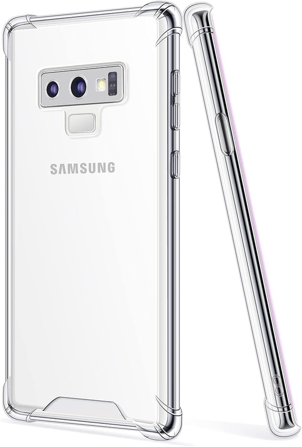 SALAWAT Clear Cute Gradient Slim Phone Case for Samsung Galaxy Note 9, Reinforced TPU Bumper, Shockproof (Crystal Clear)