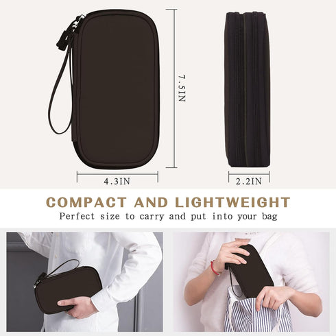 FYY Electronic Organizer - Travel Cable Bag Pouch, Portable Waterproof Double Layers Storage for Accessories