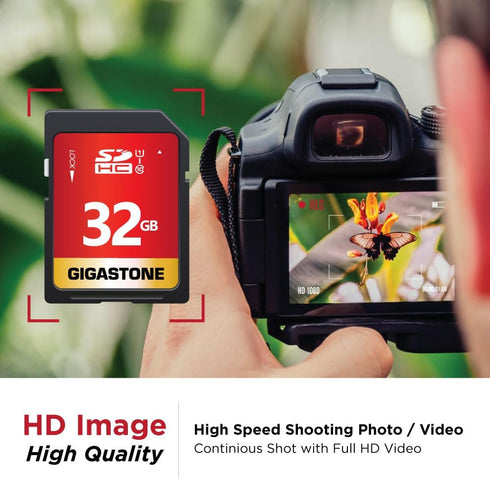 Gigastone 32GB 2-Pack U1 10 2 SD Card UHS-I Class SDHC Memory Card High-Speed Full HD Video Compatible with Canon
