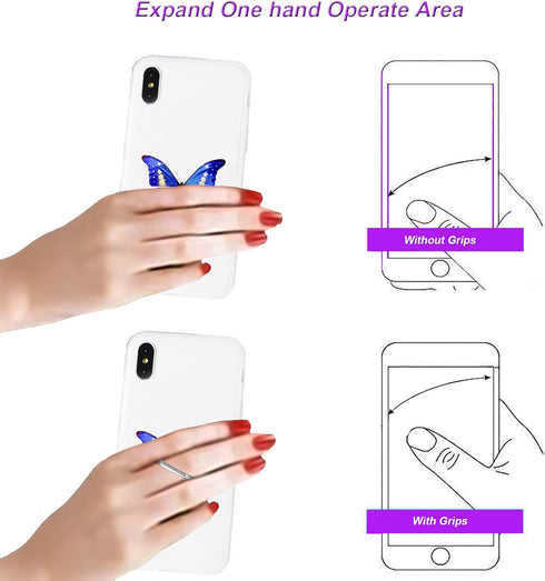 Transparent Clear Phone Ring Grips Holder Kickstand, Finger Ring Stand for Cell Phone Tablet Accessories (2)