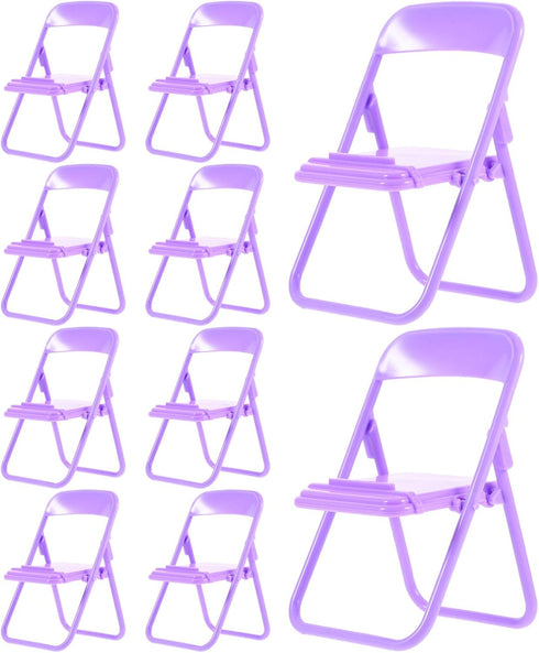 DOITOOL 10pcs Foldable Chair Cartoon Phone Stand Mobile Phone Holder Portable Storage Bracket