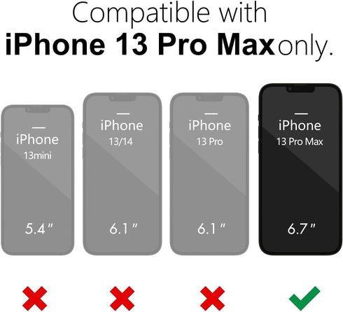 oakxco Thin Slim Clear case for iPhone 13 Pro Max, Transparent Hybrid Hard Shell Plastic & Soft Silicone Rubber Bumper, Non-Yellow Acrylic Protective Lightweight Cover for Women, Black