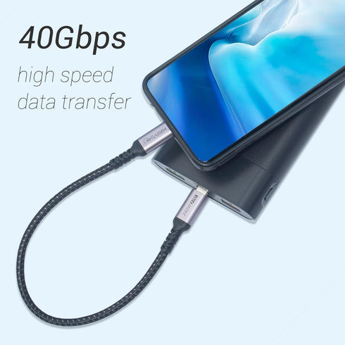 1FT USB 4 Cable 2 Packs, 240W USB C to USB C Cable, 40Gbps High Speed Data Transfer and Single 8K or Dual 4K Display