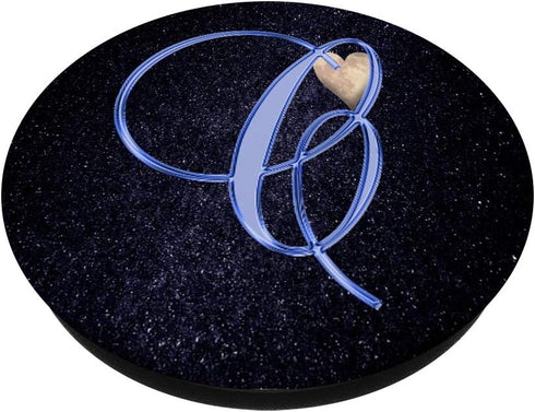 C Blue Moon Heart Space Galaxy Sky - Monogram Initial Letter