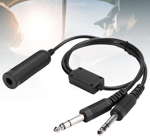 Headset Adapter Cable - U174 Helicopter to General Aviation Headset Adapter with Dual GA Plugs
