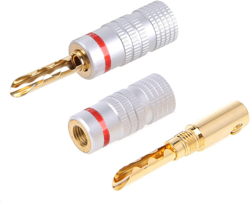 Hisocute 8 4mm Pcs Plated Copper BFA Banana Plug Adapter Wire Speaker Connectors Connector Dust Cap Cover Protector