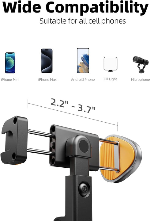 TODI 63" All-in-1, Cell Phone Selfie Stick Tripod, Portable Tripod for iPhone with Wireless Remote, Extendable