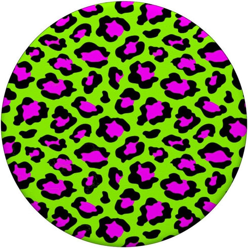 PopSockets Standard PopGrip - Animal Print Leopard Pink and Lime Green Retro 80's for Girls