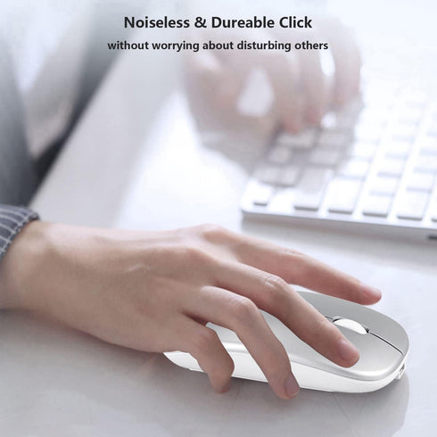 Wireless Bluetooth Mouse for Apple iPad, iPhone, MacBook, Android, Samsung Tablet, Dual-Mode Rechargeable Portable Mice