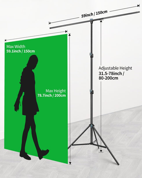 Green Screen Stand Kit, HEMMOTOP 5x6.5 ft Backdrop with Stand for Streaming, Gaming, Zoom, Portable Greenscreen