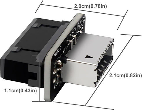 COMeap USB 3.2 Gen 1 to Gen 2 Header Adapter, Type-E Key-A to USB 3.0 20 Pin Converter for Type C