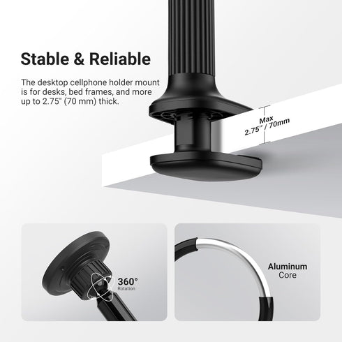 NEEWER 360 PA151 Basics Magnetic Phone Stand for Desk, Overhead Table Cellphone Holder Clamp Mount with Flexible Arm