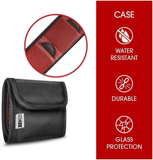 Zeikos 72mm Multi-Coated UV, CPL, FLD Professional Lens Filter Kit with Miracle Fiber Cloth and Carry Pouch, Accessory