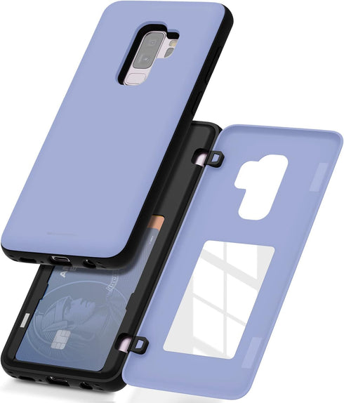 GOOSPERY Card Holder Wallet Case for Samsung Galaxy S9 Plus (2018), Magnetic Door Closure, Protective Dual Layer Bumper