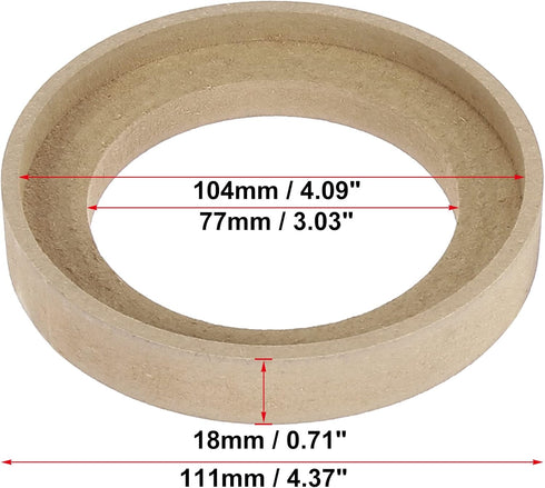 X AUTOHAUX Pair Car Beige Speaker Spacer Ring Adaptor Brackets for 3.5 Inch Speakers, 77mm ID