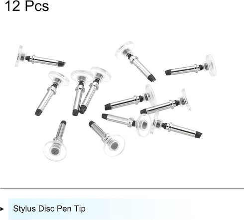 MECCANIXITY 12pcs Universal Replacement Stylus Pen Disc Fine Tips 7mm High Precision for 2 in 1 Capacitive Touch Screen