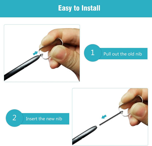Replacement Stylus Tips for Galaxy Note 8/9, Stylus Pen Nibs with Tweezer Removal Tool (Black)
