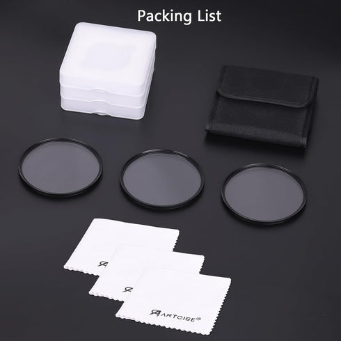 ARTCISE 4+6+8 Set (58mm) Star Filter Kit: Point Cross Screen Lens Filters with Pouch for DSLR/Mirrorless Cameras