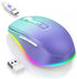 Wireless Mouse Jiggler, LED Wireless Mice with Built-in Mouse Jiggler Mover, Rechargeable Moving Mouse for Computer