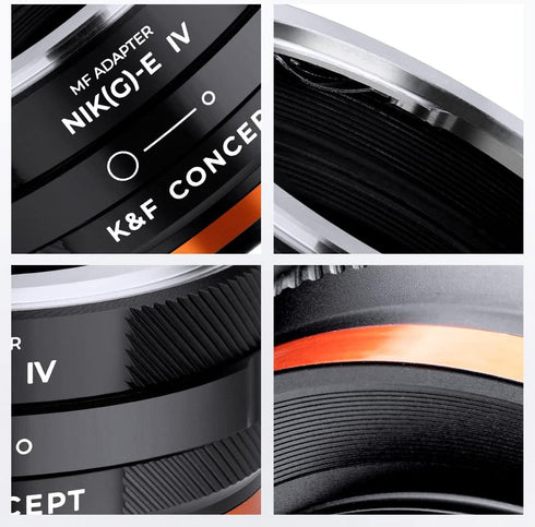 K&F Concept Lens Mount Adapter NIK(G)-NEX IV, Manual Focus for Nikon F (G-Type) Lens and Sony E Mount Camera