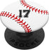 Baseball Softball Jersey Number #17 PopSockets Swappable Grip - Perfect for Baseball Player Gifts