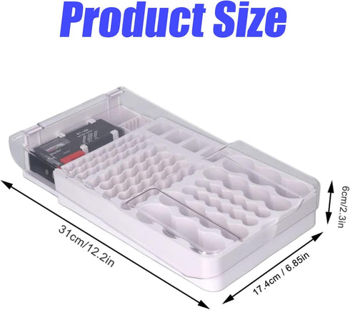 YIHAOSSING 93 Battery Organizer Storage Case with Tester,Clear Lid Battery Storage Organizer,Holds Batteries Battery