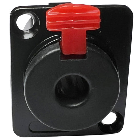 CESS Black 1/4" Jacks TS and TRS Panel Mount Jack Locking Style D Series Size, 4 Pack