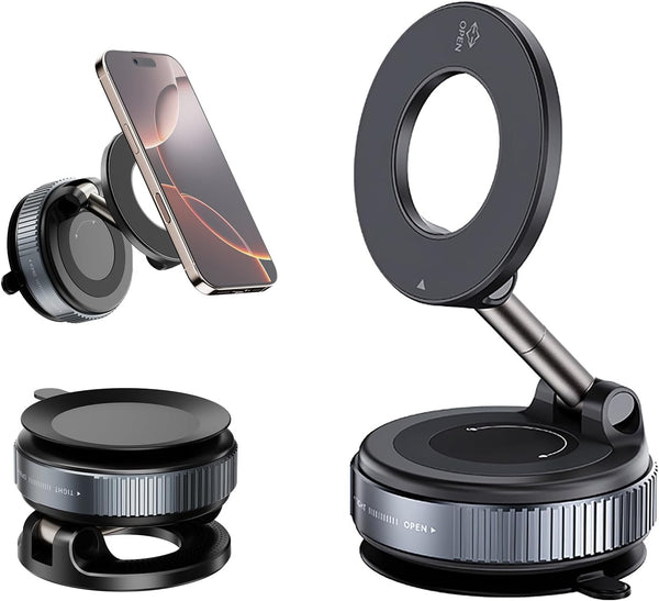 GCSXWQA 2026 Upgraded Car Mobile Phone Holder Vacuum Super Magnetic Suction 360 Adjustable